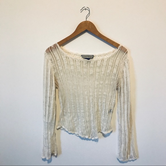Sweaters - VINTAGE/ off white crop top sweater